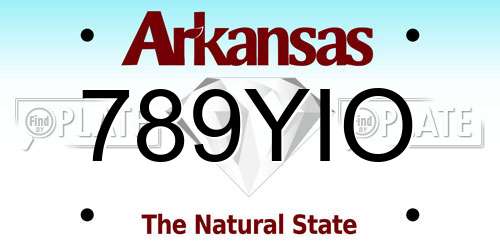 789YIO Arkansas License Plate