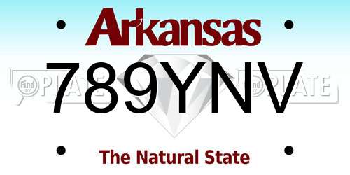 789YNV Arkansas License Plate
