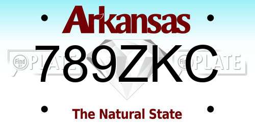 789ZKC Arkansas License Plate