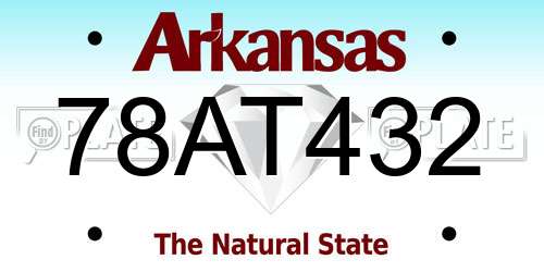 78AT432 Arkansas License Plate