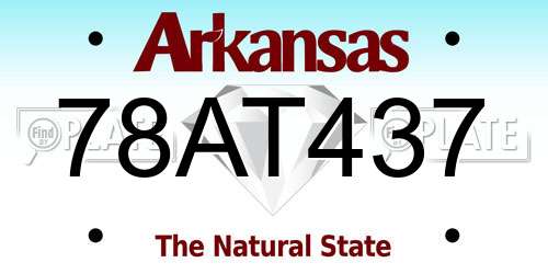 78AT437 Arkansas License Plate