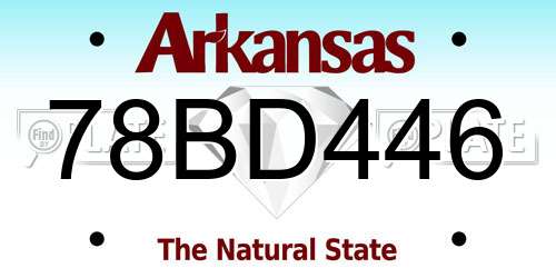 78BD446 Arkansas License Plate