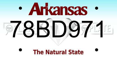 78BD971 Arkansas License Plate