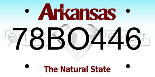 78BO446 Arkansas License Plate