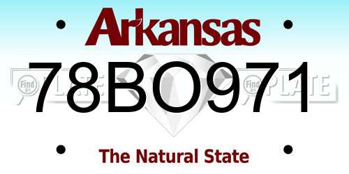 78BO971 Arkansas License Plate