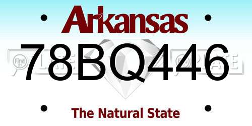 78BQ446 Arkansas License Plate