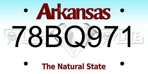 78BQ971 Arkansas License Plate
