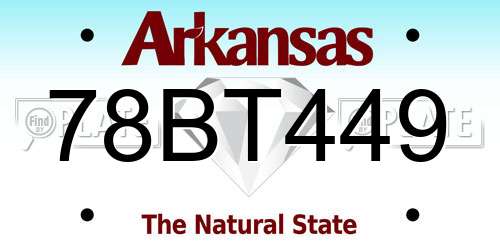 78BT449 Arkansas License Plate