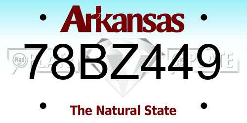 78BZ449 Arkansas License Plate