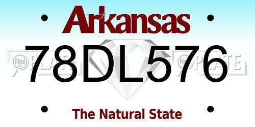 78DL576 Arkansas License Plate