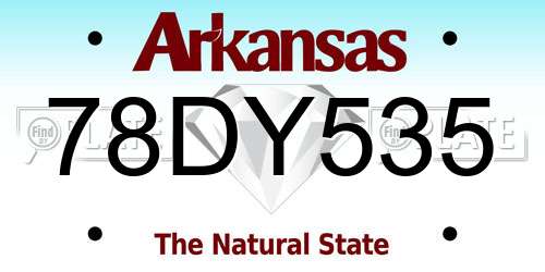 78DY535 Arkansas License Plate