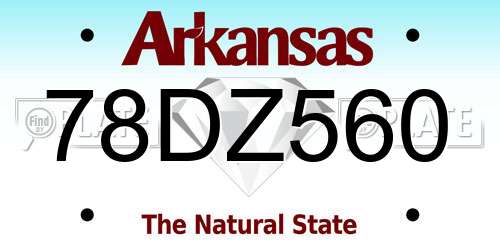 78DZ560 Arkansas License Plate
