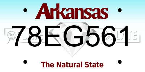 78EG561 Arkansas License Plate