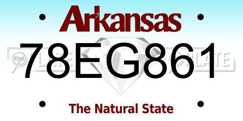78EG861 Arkansas License Plate