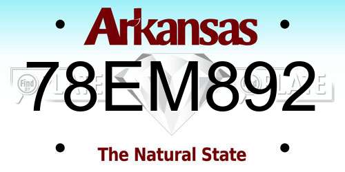 78EM892 Arkansas License Plate