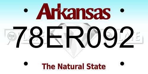 78ER092 Arkansas License Plate
