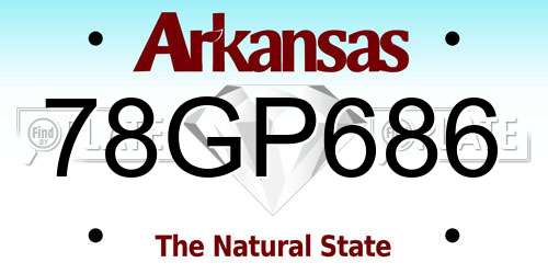 78GP686 Arkansas License Plate