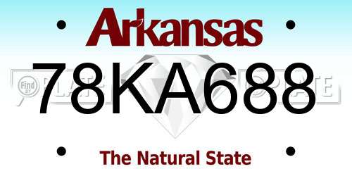 78KA688 Arkansas License Plate
