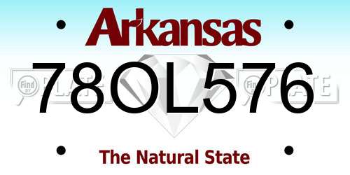 78OL576 Arkansas License Plate