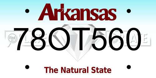 78OT560 Arkansas License Plate