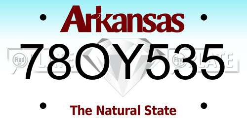 78OY535 Arkansas License Plate