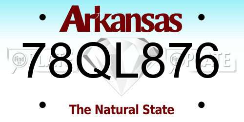 78QL876 Arkansas License Plate