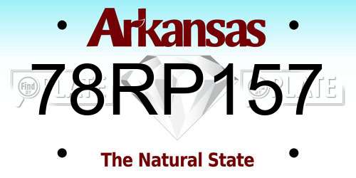 78RP157 Arkansas License Plate