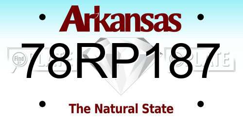 78RP187 Arkansas License Plate