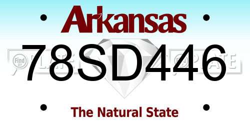78SD446 Arkansas License Plate