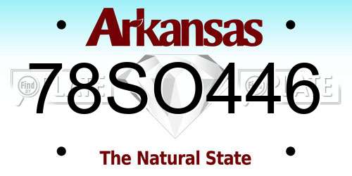 78SO446 Arkansas License Plate