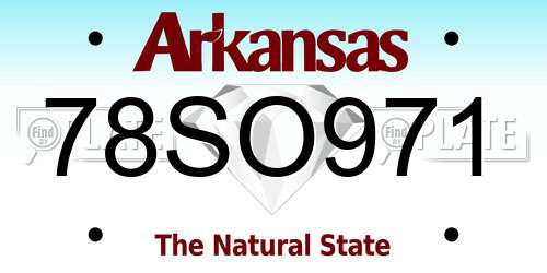 78SO971 Arkansas License Plate
