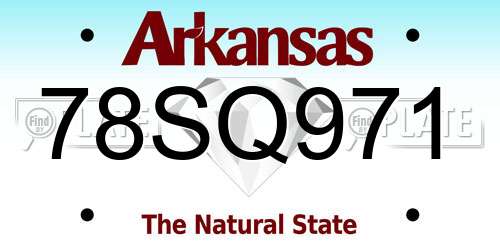 78SQ971 Arkansas License Plate