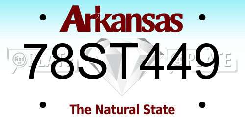 78ST449 Arkansas License Plate