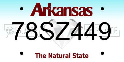 78SZ449 Arkansas License Plate