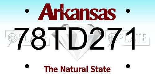 78TD271 Arkansas License Plate