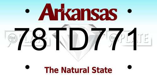 78TD771 Arkansas License Plate