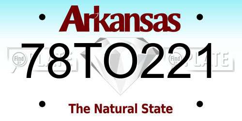 78TO221 Arkansas License Plate