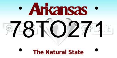 78TO271 Arkansas License Plate