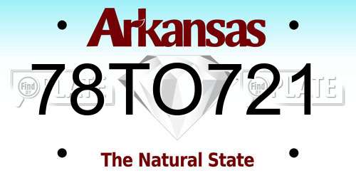 78TO721 Arkansas License Plate