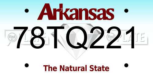 78TQ221 Arkansas License Plate