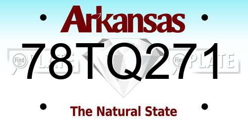 78TQ271 Arkansas License Plate