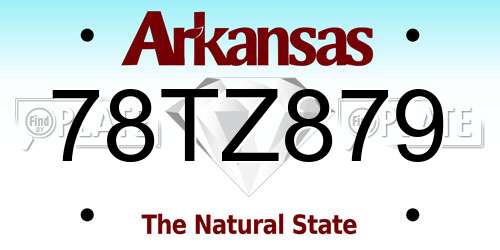 78TZ879 Arkansas License Plate