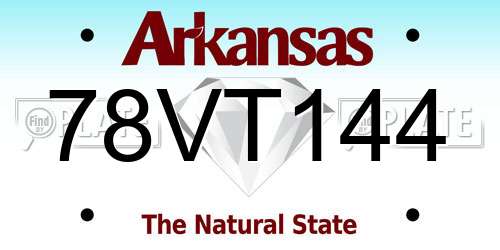 78VT144 Arkansas License Plate