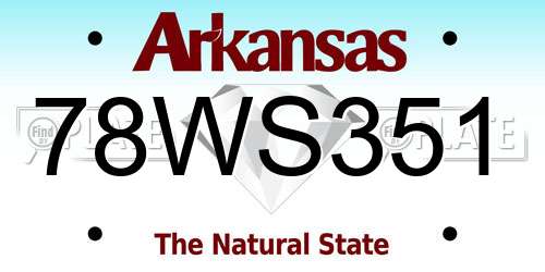 78WS351 Arkansas License Plate