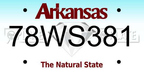 78WS381 Arkansas License Plate