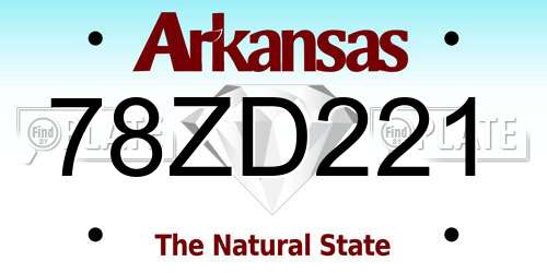 78ZD221 Arkansas License Plate