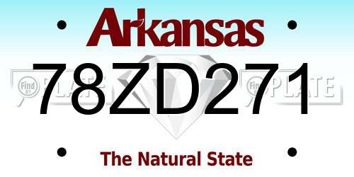 78ZD271 Arkansas License Plate