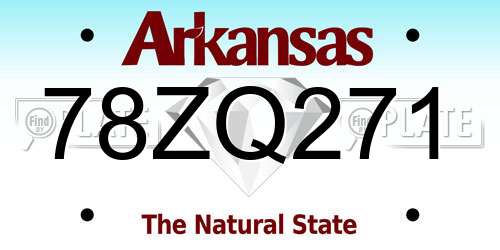 78ZQ271 Arkansas License Plate