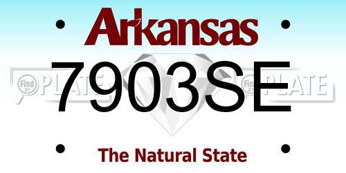 7903SE Arkansas License Plate