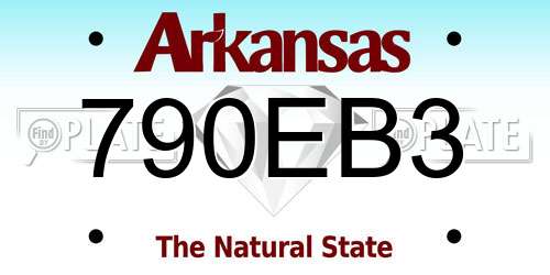 790EB3 Arkansas License Plate
